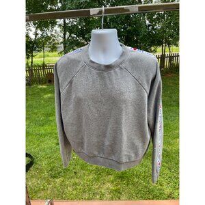 Vans Womens Gray Crewneck Sweatshirt With "I ❤️ My Vans" Sleeve Tape Design Size